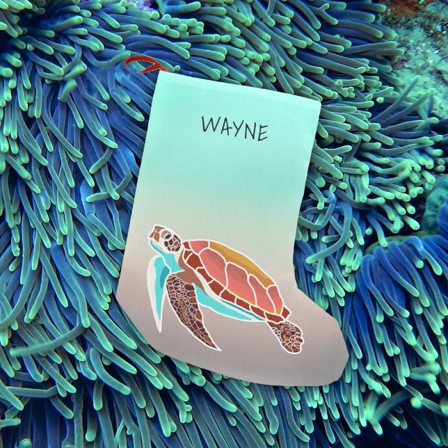 Big Sea Turtles Sea Foam Christmas Stocking (Creator Uploaded)