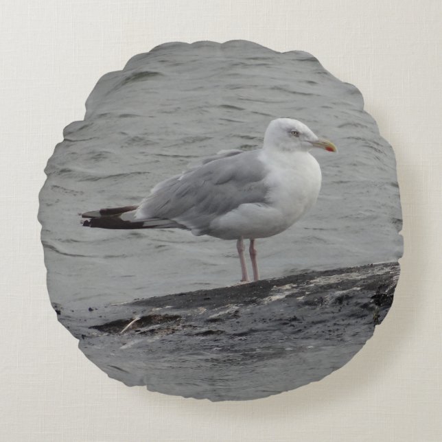 Big seagull Throw Pillow (Front)