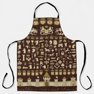 Big set of heraldic elements. apron