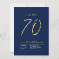 Big Seventy | Gold & Navy Blue 70th Birthday Party