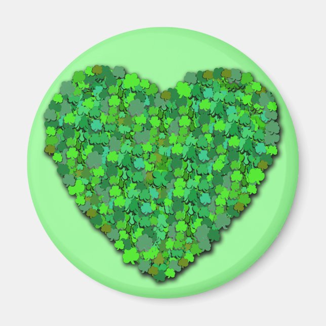 Big Shamrock Heart Magnet (Front)