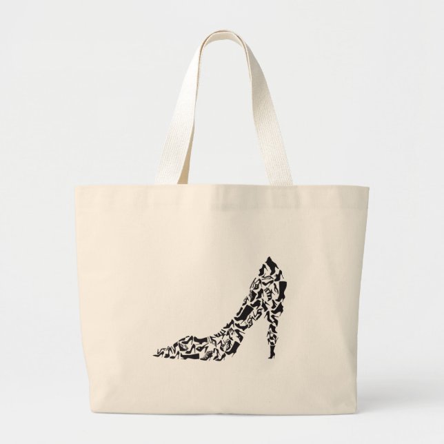 big shoe with different shoe silhouettes large tote bag (Front)