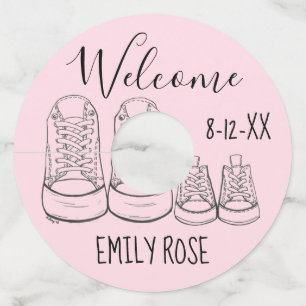 Big Shoes Baby Shoes Shower Baptism Christening Wine Glass Tag