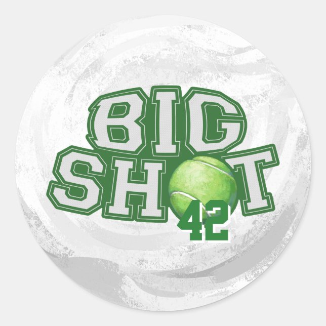Big Shot Tennis Ball Classic Round Sticker (Front)
