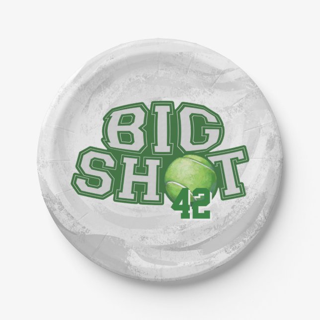 Big Shot Tennis Ball Paper Plate (Front)