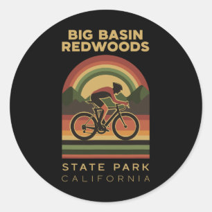 Big Sin Redwoods State Park Mountain Biking Bike Classic Round Sticker