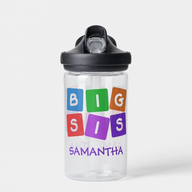 Big Sis custom name Water Bottle (Front)