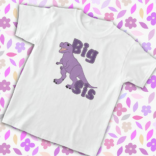 Big Sis Happy T-Rex Purple Tyrannosaurus Dinosaur T-Shirt