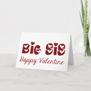 Big Sis I Love You Cute Cupid Typography Valentine Holiday Card