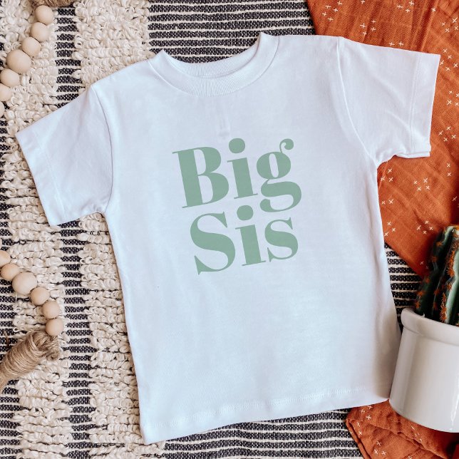 Big Sis | Sage Matching Sibling Family Baby T-Shirt (Creator Uploaded)
