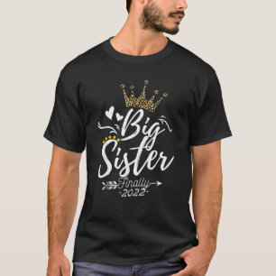 Big Sister 2022 Leopard Print Promoted To Big Sist T-Shirt