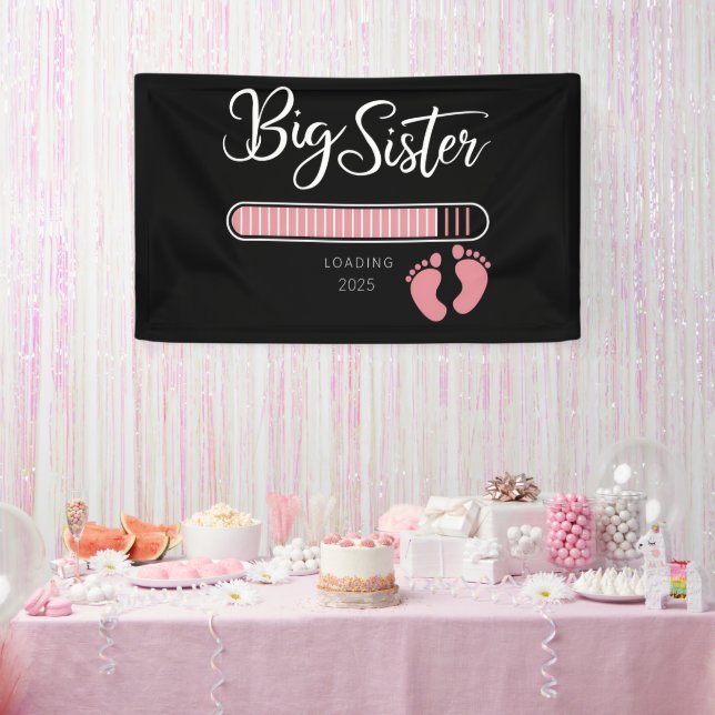Big Sister 2025 Loading Pregnancy Announcement  Banner (Party)