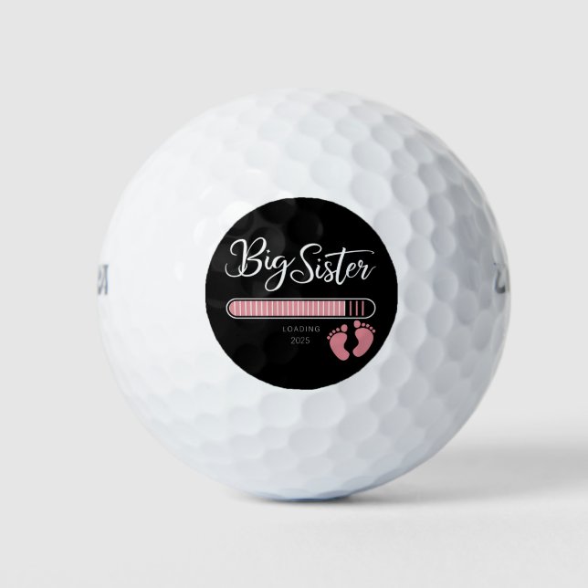 Big Sister 2025 Loading Pregnancy Announcement  Golf Balls (Front)