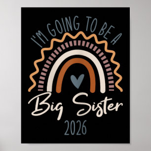 Big Sister 2026 Girls Rainbow Big Sis Sibling  Poster