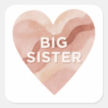 Big Sister Abstract Heart Sticker – Sibling Gift
