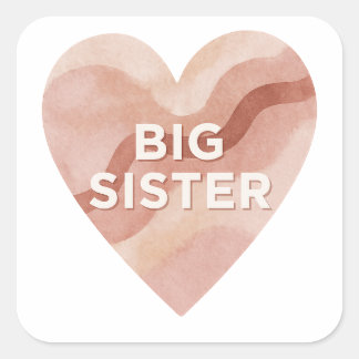 Big Sister Abstract Heart Sticker – Sibling Gift