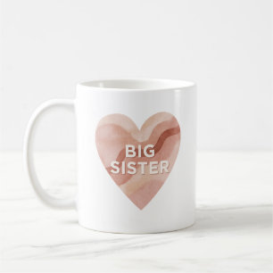 Big Sister Abstract Heart Sticker – Sibling Gift Coffee Mug