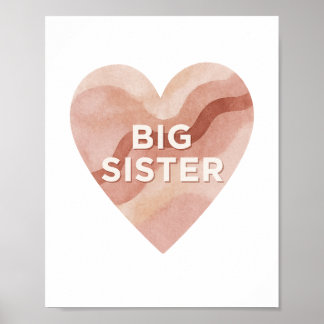 Big Sister Abstract Heart Wall Art Print