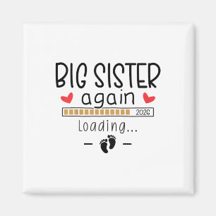 Big Sister Again 2026 Baby 3 Pregnancy Announcemen Magnet
