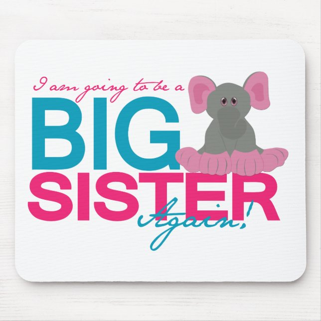 Big Sister Again Elephant Mouse Pad (Front)