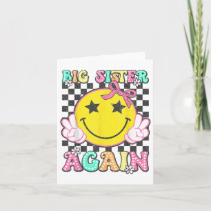 Big Sister Again Retro Big Sister Girls Toddlers  Card
