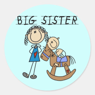 Big Sister Baby Brother T-shirts and Gifts Classic Round Sticker