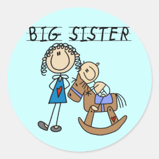 Big Sister Baby Brother T-shirts and Gifts Classic Round Sticker
