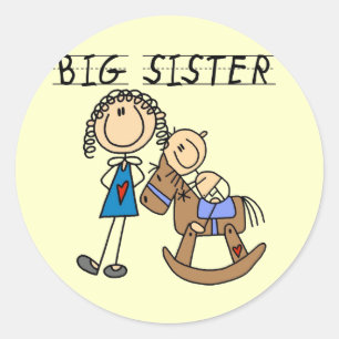 Big Sister Baby Brother T-shirts and Gifts Classic Round Sticker