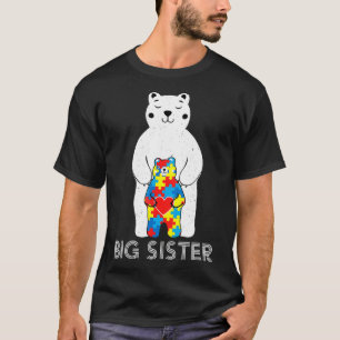 Big Sister Bear Autism Awareness T Shirt ve Mum