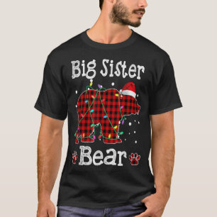 Big Sister Bear Shirt Red Buffalo Plaid Big Sister