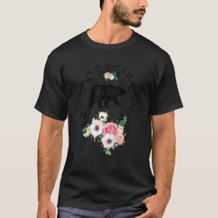 Big Sister Bear Xmas Family Christmas Pajama Flowe T-Shirt