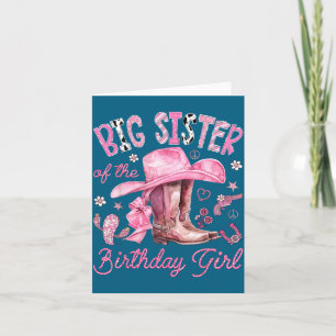 Big Sister Birthday Girl Pink Illustration Card