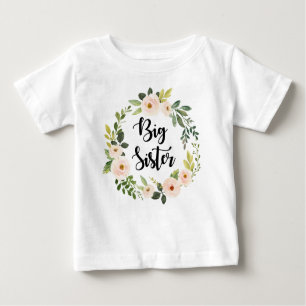Big Sister blush floral Baby T-Shirt