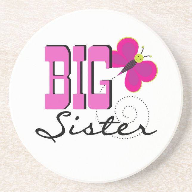 Big Sister - Butterfly Gifts Coaster (Front)