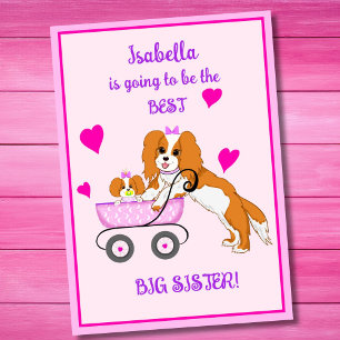 Big Sister Cavalier King Charles Spaniel Name Card