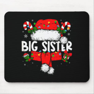 Big Sister Christmas Pajama Santa Claus Family Mat Mouse Pad