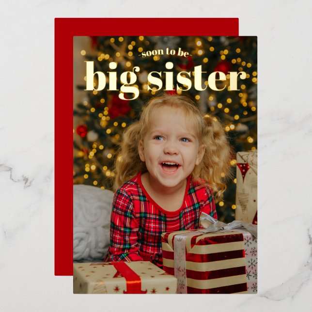 Big Sister Christmas Pregnancy Announcement (Front/Back)
