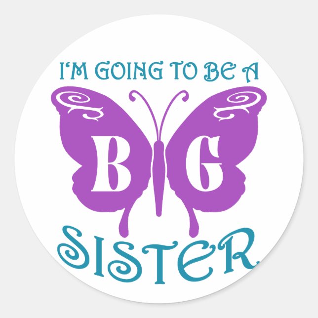 Big Sister Classic Round Sticker (Front)