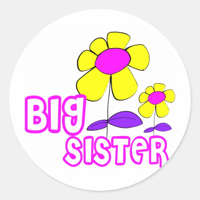 Big Sister Classic Round Sticker (Front)