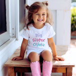 Big Sister Colourful Monogram Girl's T-Shirt<br><div class="desc">Customise this stylish big sister girl's t-shirt with the child's name.  Violet purple,  bright pink,  and aqua blue colours - many shirt style,  size,  and colour options available.</div>