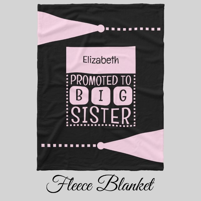Big sister custom name black pink fleece blanket (Creator Uploaded)
