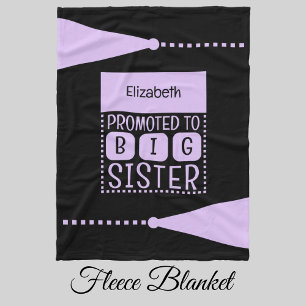 Big sister custom name black purple fleece blanket