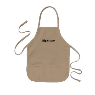 Big Sister custom name text cute Kids Apron