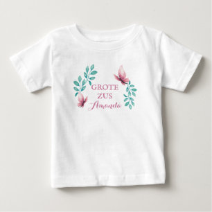 Big sister customizable name with water color flor baby T-Shirt