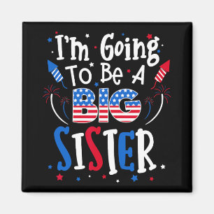 Big Sister Cute 4th Of July Pregnancy Announcement Magnet