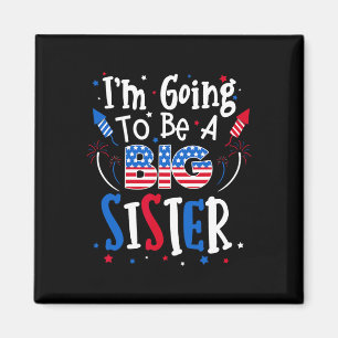 Big Sister Cute 4th Of July Pregnancy Announcement Magnet