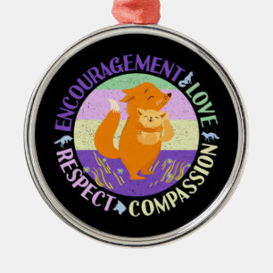 Big Sister - Cute Fox New Baby Sibling Love Metal Ornament
