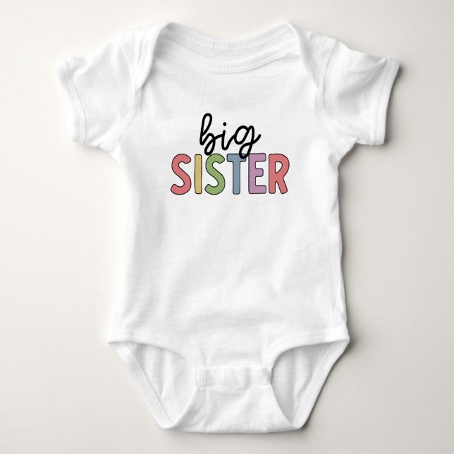 Big Sister Cute Promoted to Sister Baby Bodysuit (Front)