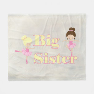 Big Sister Dancing Ballerina  Fleece Blanket