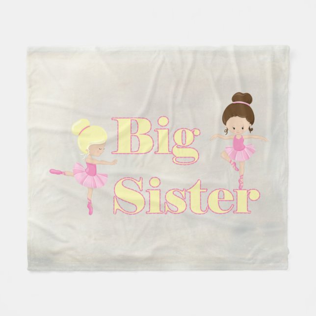 Big Sister Dancing Ballerina  Fleece Blanket (Front (Horizontal))